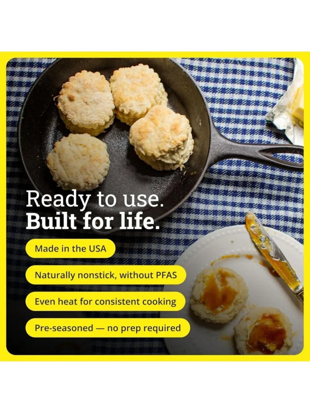 8-Inch Cast Iron Skillet - Durable, Versatile Cookware for Perfect Searing
